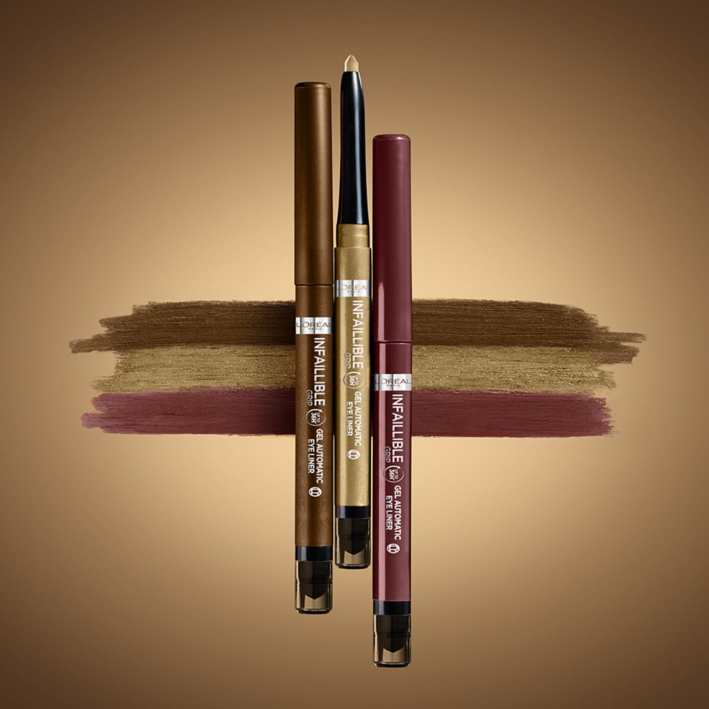 Infaillible Grip Gel Automatic Eyeliner - die drei neuen Nuancen mit je einer Produktprobe